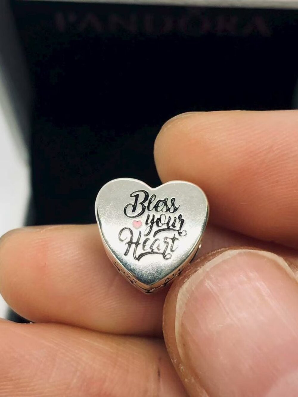 ✨🔥Pandora Engravable Bless Your Heart Charm Sterling silver